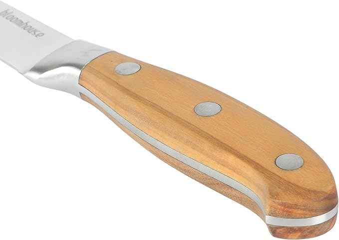Bloomhouse - Two Time Oprah's Favorite Things Winner - 3.5-Inch Paring Knife German Stainless Steel Blade w/Forged Italian Olive Wood Handle Full Tang Precision for Peeling Trimming & Detail Work