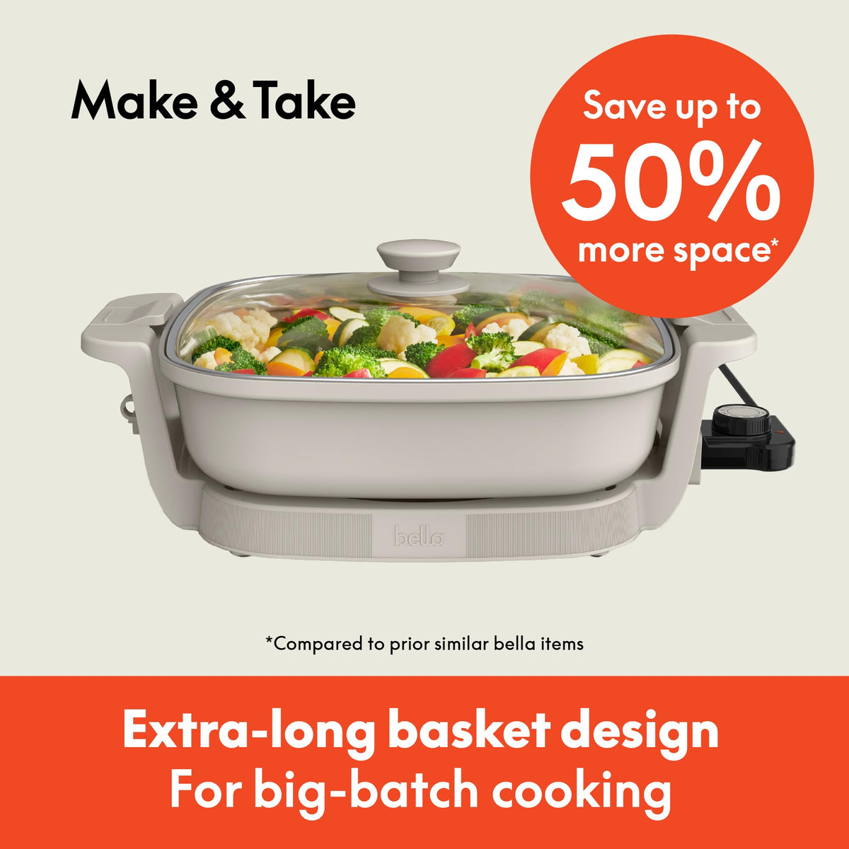 Fits Anywhere SAUTE Make & Take Skillet (12" x 12" / Oatmilk)
