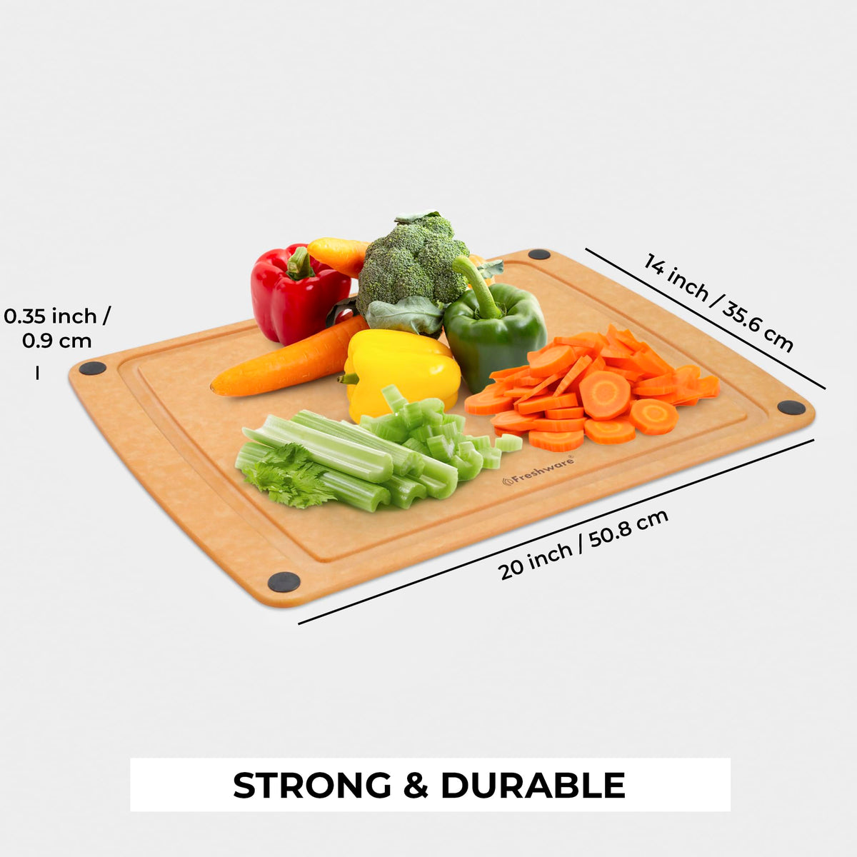 Wood Cutting Board for Kitchen (20" x 14" [Groove] [Natural] / 20"L x 14"W)