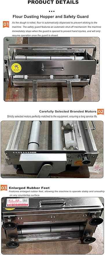 Manual Croissant and Puff Pastry Sheeter Professional Puff Pastry Machine for Bakery and Pastry - Precise Thickness Adjustment Ideal Tool for Artisans and Passionate Individuals(300 type)