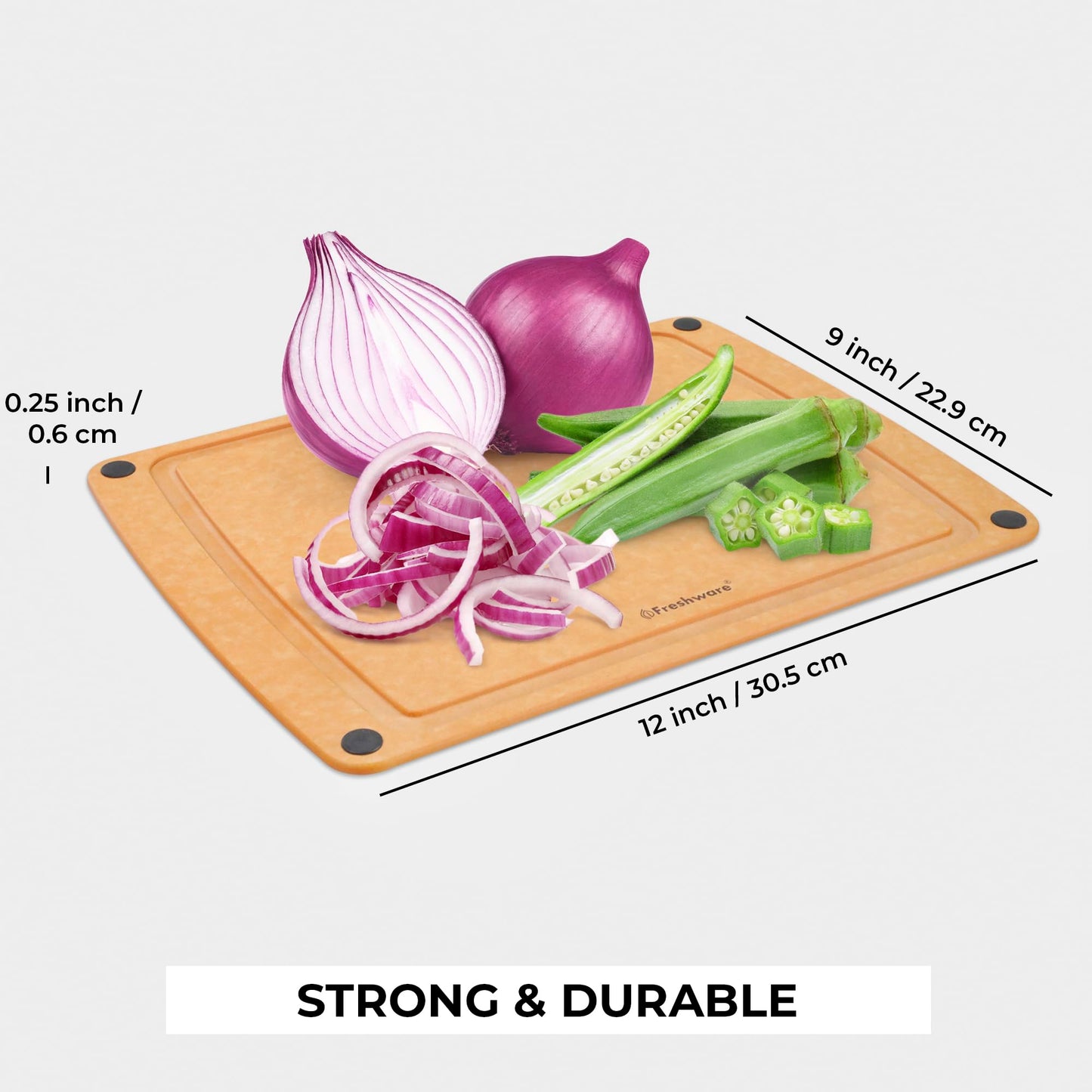 Wood Cutting Board for Kitchen (12" x 9" [Groove] [Natural] / 12"L x 9"W)