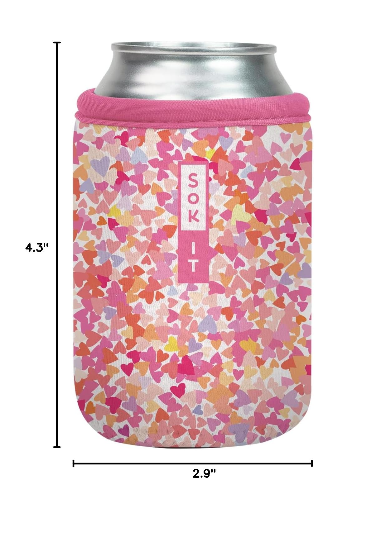 CanSok Sleeve for Beer & Soda Insulated Neoprene Cover (Floral Hearts / 12oz Can Sleeve)