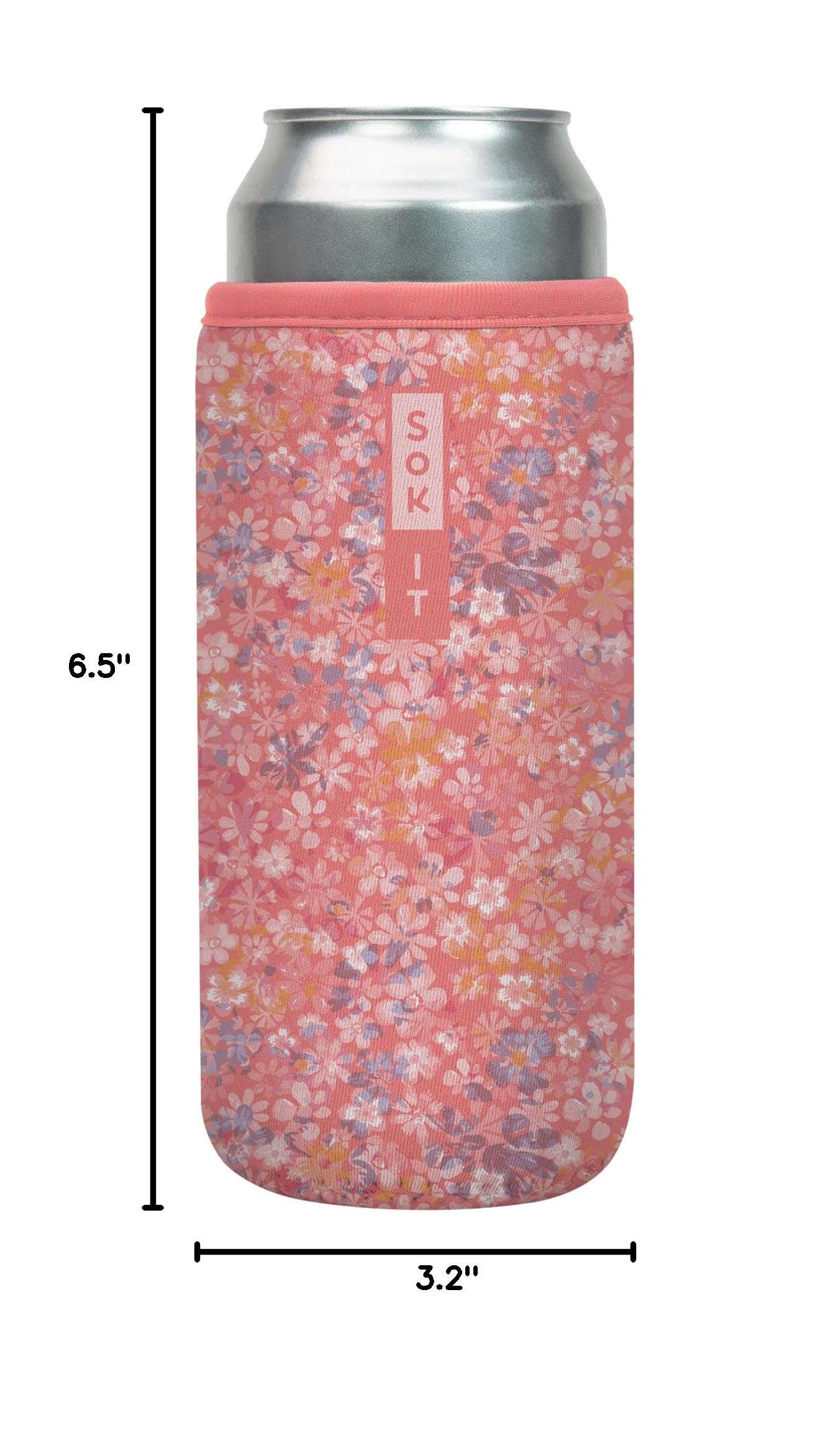 CanSok Sleeve for Beer & Soda Insulated Neoprene Cover (Blushing Blooms / 25oz Can Sleeve)