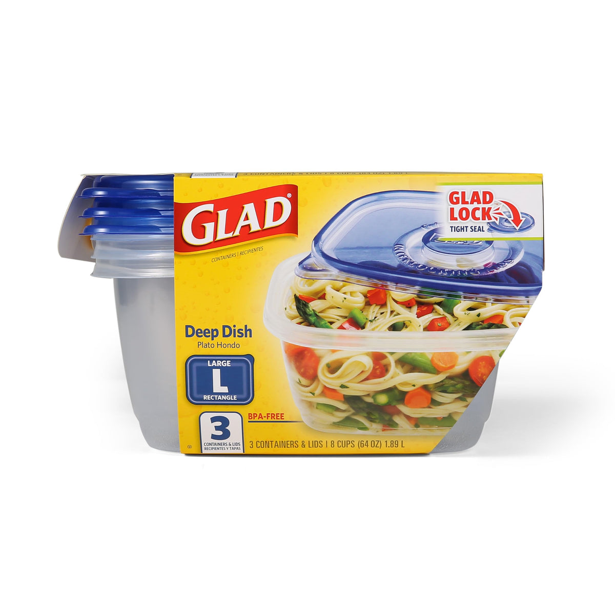 GladWare Deep Dish Food Storage Containers (Rectangle / 64 oz - 18 Count)