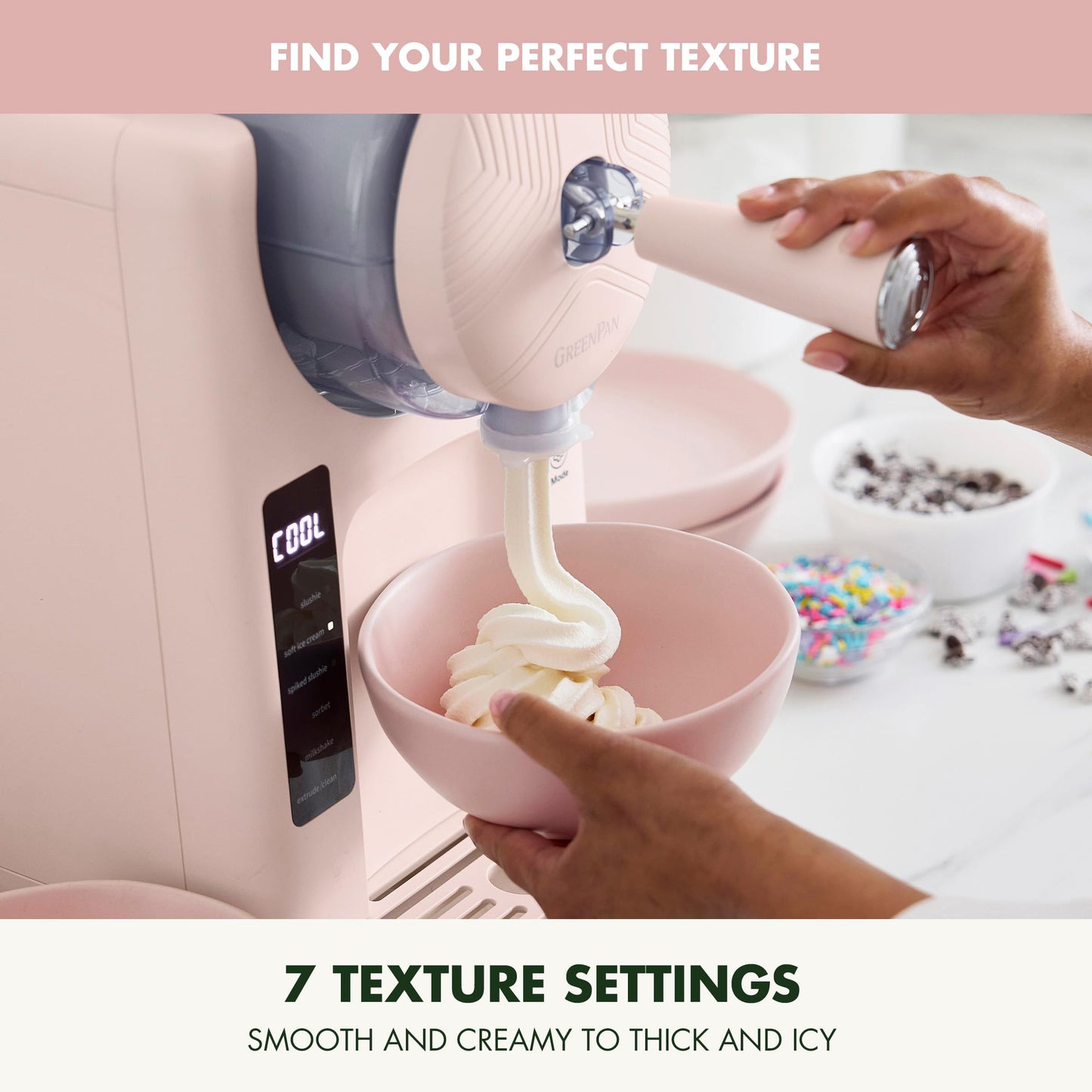Frost Ice Cream Maker & Slushie Machine (4 Pint Ice Cream & Frozen Drink Maker / Strawberry Pink)