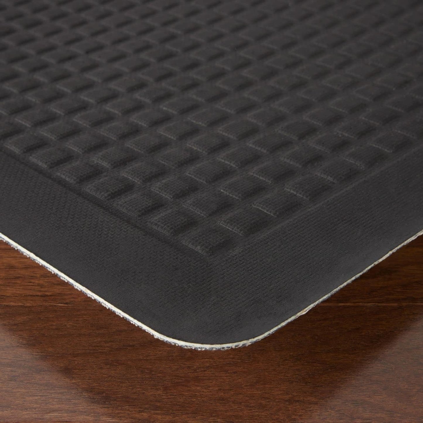 Martha Stewart Mira Modern Heathered Anti-Fatigue Air-Infused Kitchen Mat, Coffee Brown, 19.6"x39"
