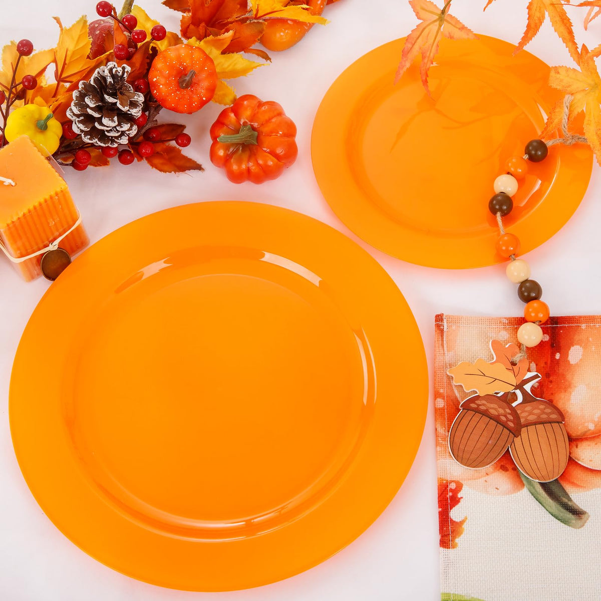 60PCS Orange Plates (60 Count)