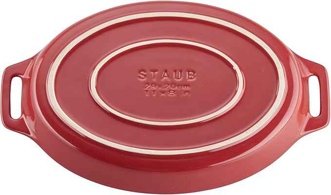 STAUB Ceramic Oval Baking Dish Set, 2-piece, Cherry