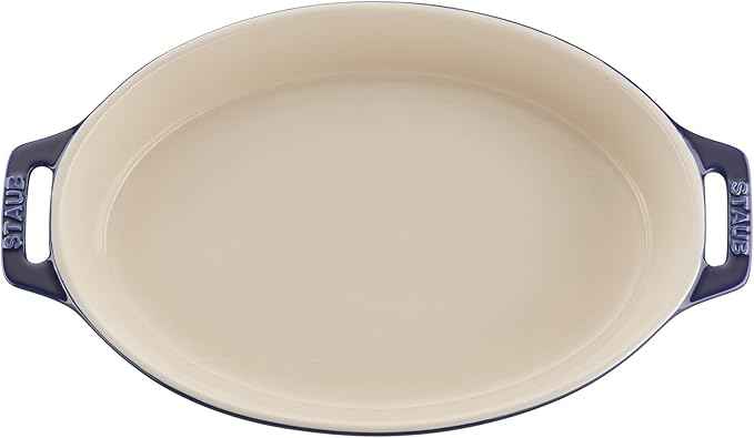 STAUB Ceramic Oval Baking Dish Set, 2-piece, Dark Blue