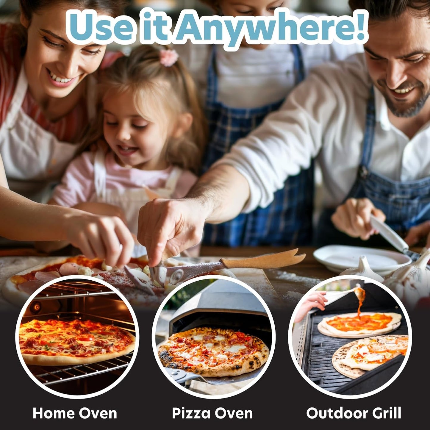 CucinaPro Pizza Stone for Oven, Grill, BBQ- Extra Thick 5/8" Cordierite Rectangular Baking Stone for Better Cooking- 16" x 14" Pan- Holds High Temp For Crispy Crust- Kitchen Essential Must Have Gift - HomeSpice