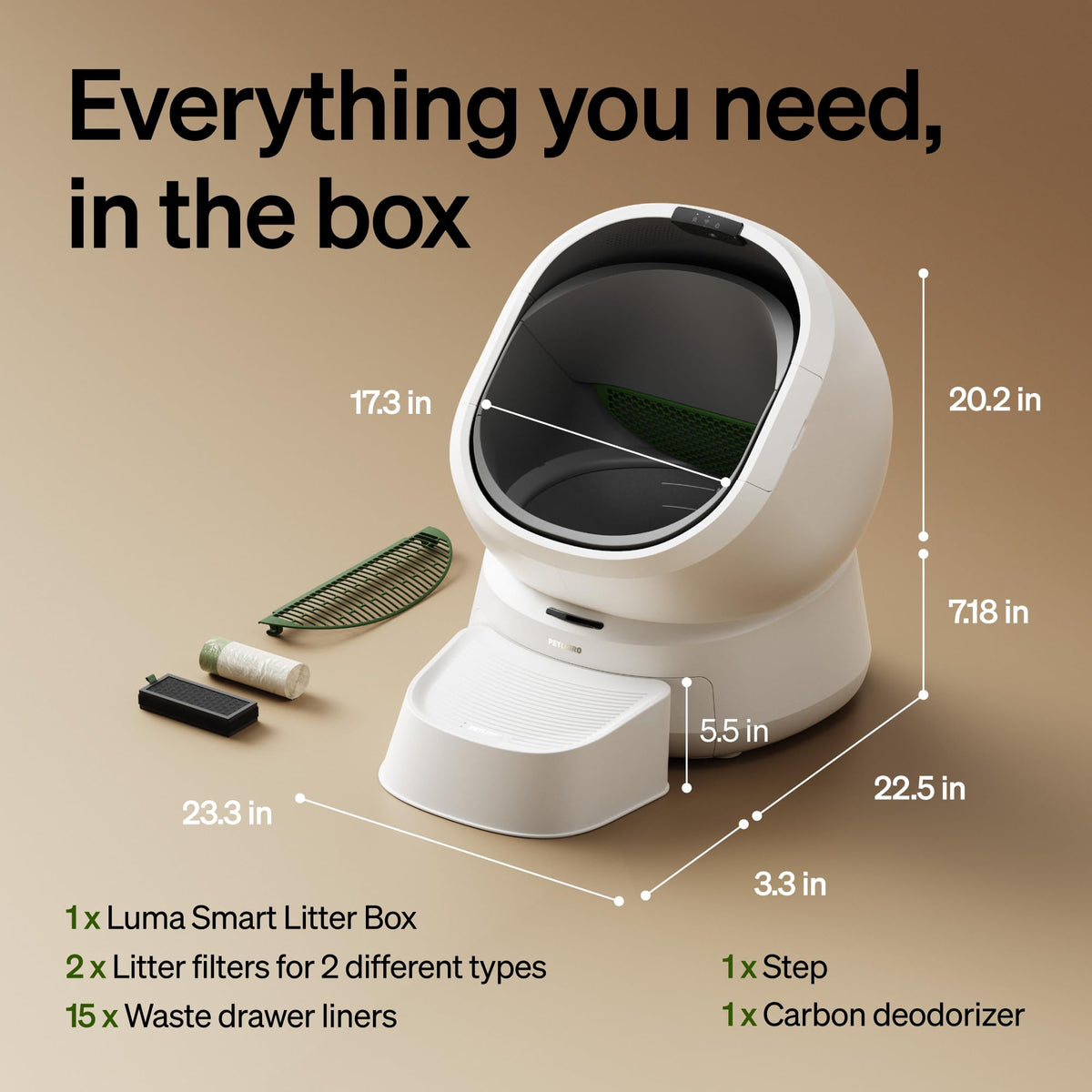 Automatic Litter Box with AI (White / Luma Cat Litter Box)