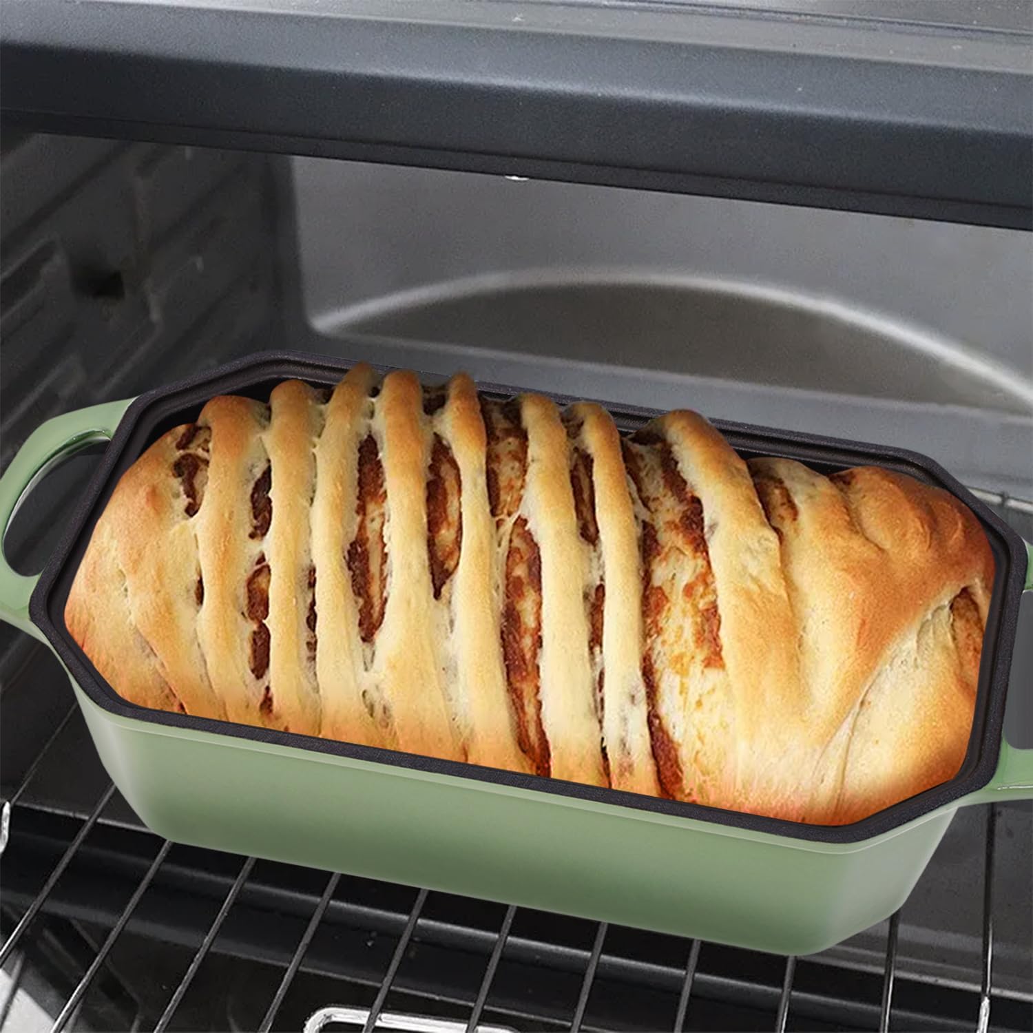 Bread Pan Cast Iron Loaf Pan with Lid 9x5 Inch Bread Loaf Pan for Baking Bread Enameled Cast Iron Sourdough Bread Pan - HomeSpice
