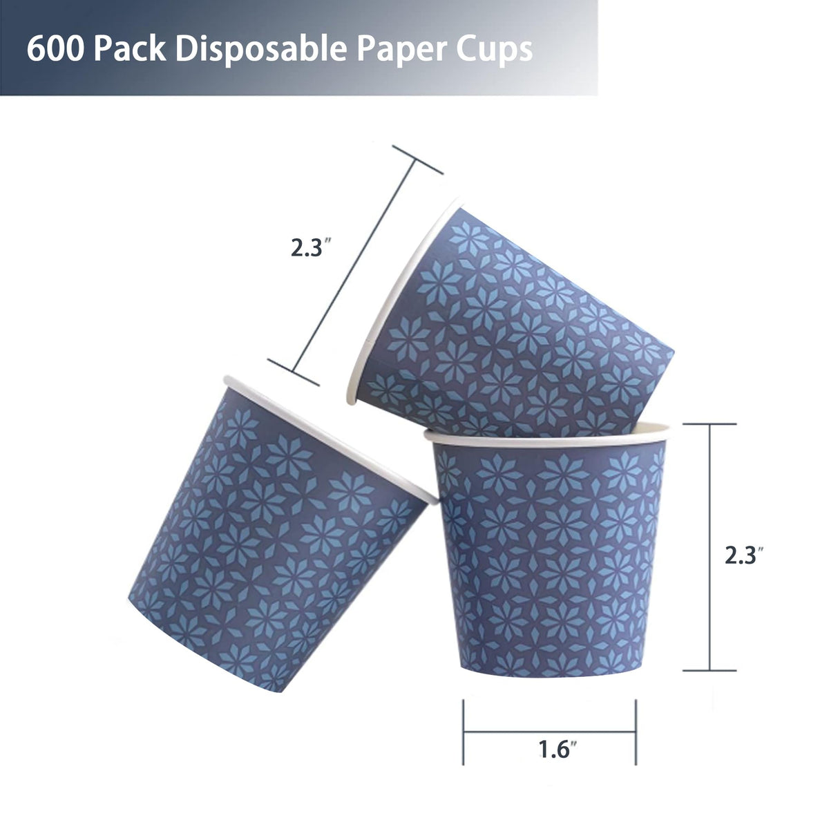 600 Pack 3 oz Paper Cups Disposable Bathroom Mouthwash Cups Navy (Navy / 3 oz-600)