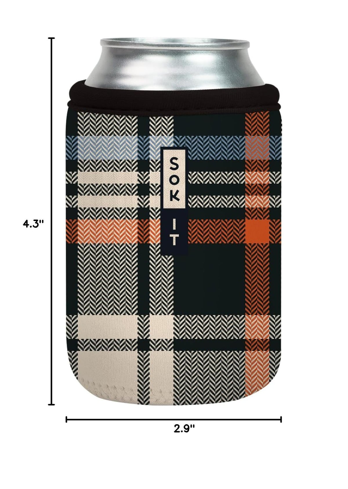 CanSok Sleeve for Beer & Soda Insulated Neoprene Cover (Fall Flannel / 12oz Can Sleeve)