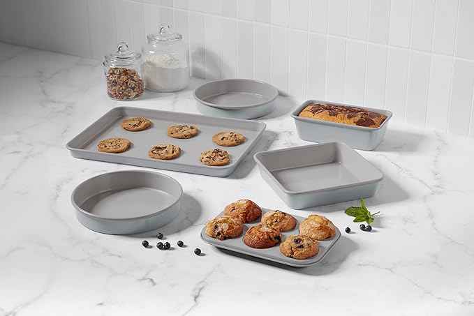 Cuisinart Chef's Classic Ceramic 6-Piece Culinary Collection Ceramic Nonstick Bakeware Set - Gorgeous Gray