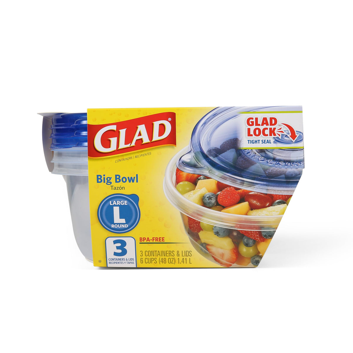 GladWare Big Bowl Food Storage Containers (Round / 3 Count (Pack of 6))
