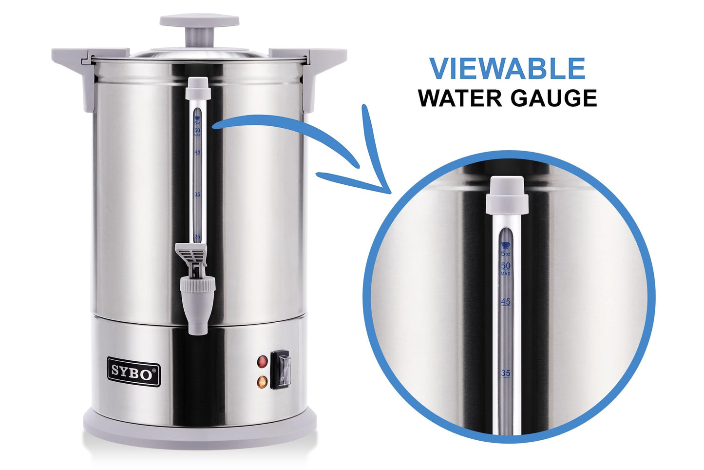 Commercial Grade Stainless Steel Percolate Coffee Maker Hot Water Urn for Catering (16L Grey)