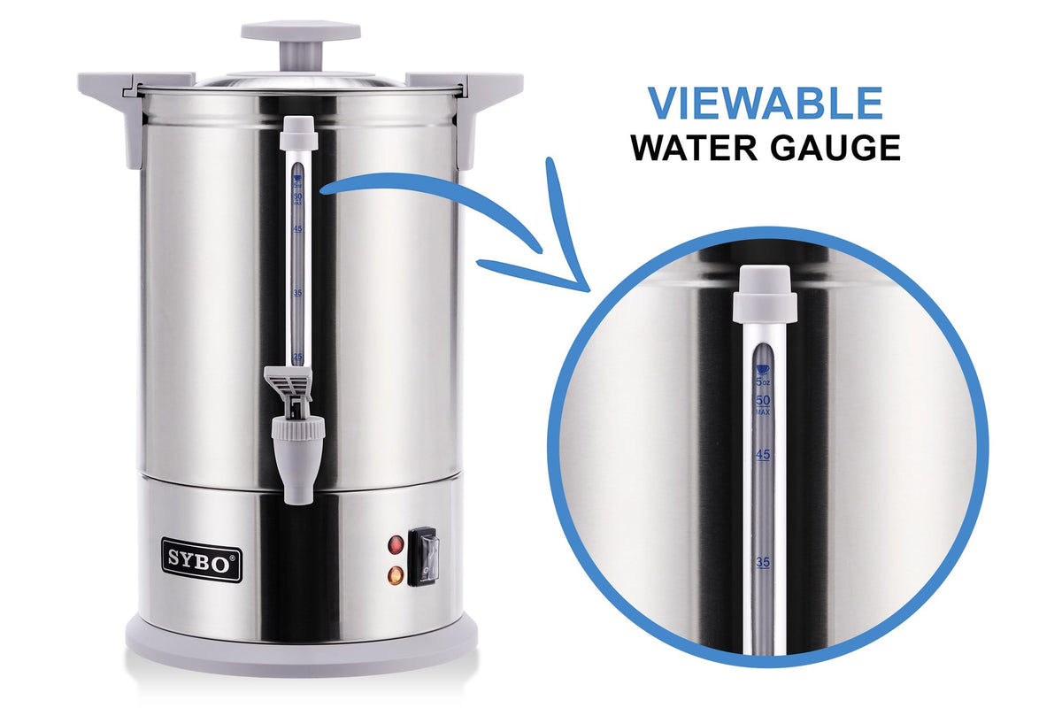 Commercial Grade Stainless Steel Percolate Coffee Maker Hot Water Urn for Catering (8L Grey)