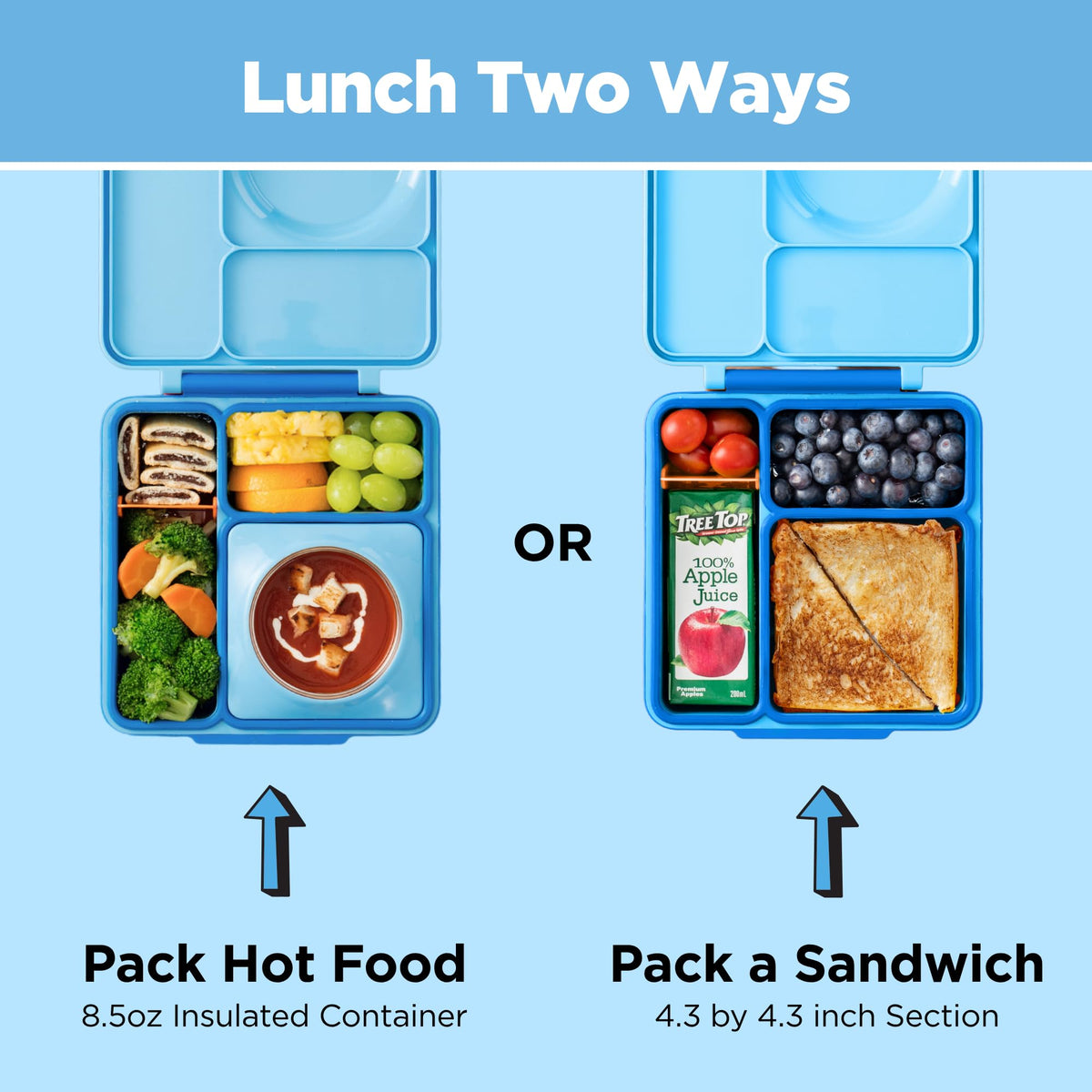 OmieBox Kids Insulated Leakproof Bento Lunch Box with Food Jar