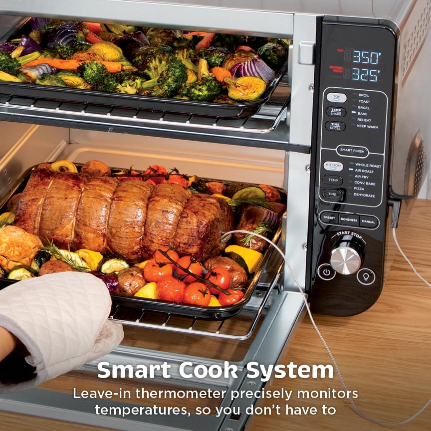 DCT451 12-in-1 Smart Double Oven with FlexDoor, Thermometer, FlavorSeal, Smart Finish, Rapid Top Convection and Air Fry Bottom , Stainless Steel (12-in-1 w/ Flexdoor)