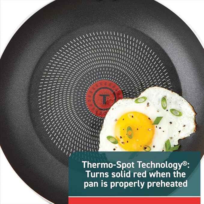 T-fal Initiatives Nonstick Cookware Set 6 Piece Oven Safe 350F Cookware, Pots and Pans, Oven, Broil, Dishwasher Safe Gray