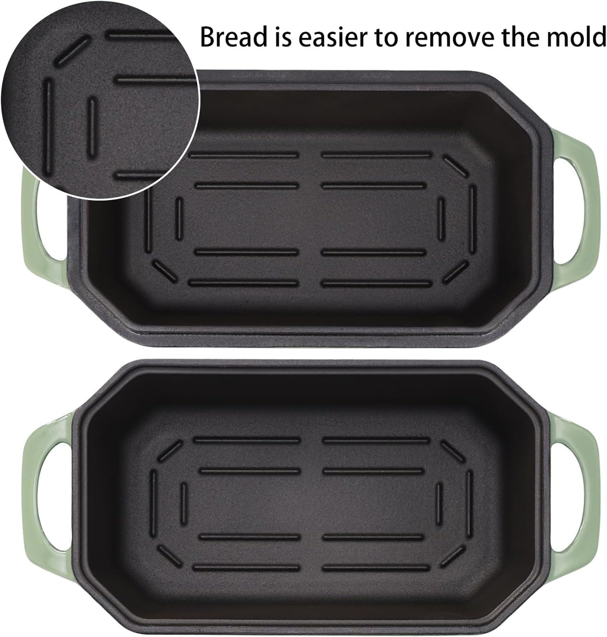 Bread Pan Cast Iron Loaf Pan with Lid 9x5 Inch Bread Loaf Pan for Baking Bread Enameled Cast Iron Sourdough Bread Pan - HomeSpice