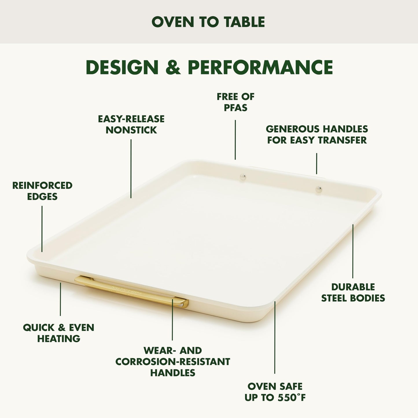 Bakeware 13"x18" Half Baking Sheet Pan (13" x 18" Half Sheet Pan / Cream)