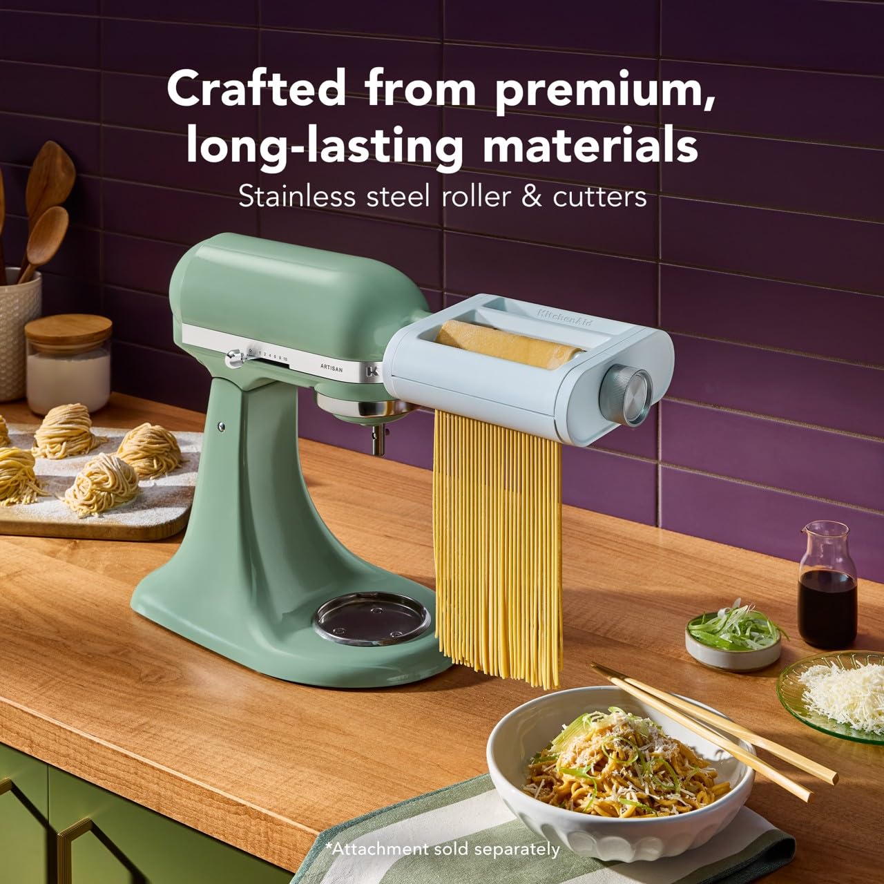 3-in-1 Pasta Attachment for KitchenAid Stand Mixers, KSM3PPA