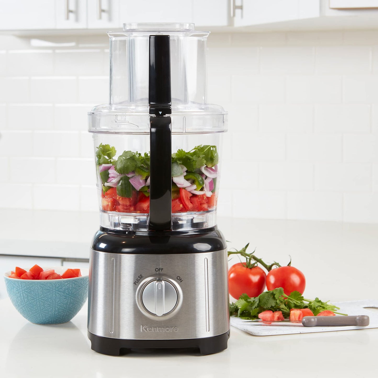 Kenmore 11 Cup Food Processor and Vegetable Chopper with Reversible Slicing (Black & Silver)