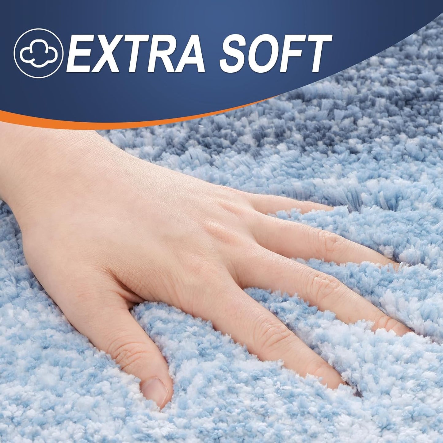 OLANLY Bathroom Rugs Mat 70x46, Extra Soft Absorbent Microfiber Bath Rugs, Rubber Backing, Quick Dry, Machine Washable Bath Mats for Bathroom Floor, Tub and Shower, Home Decor Accessories, Blue