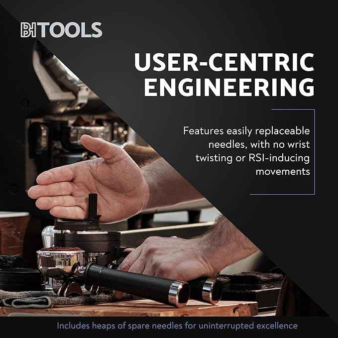 Barista Hustle AutoComb, Espresso WDT Distribution Tool, 12 Needle Espresso Stirrer, Adjustable Needle Depth, Compatible with Most 58mm Baskets and Portafilters, Durable and Replaceable Components