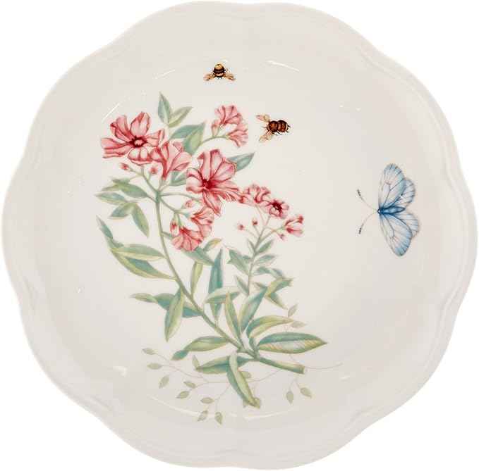 Lenox Dinnerware Set, Butterfly Meadow 18-Piece Set, Service For 6, White Porcelain, Butterfly And Flower Designs, Plates And Bowls Sets, Dishwasher Safe, Home & Kitchen (18 Pieces, Assorted)