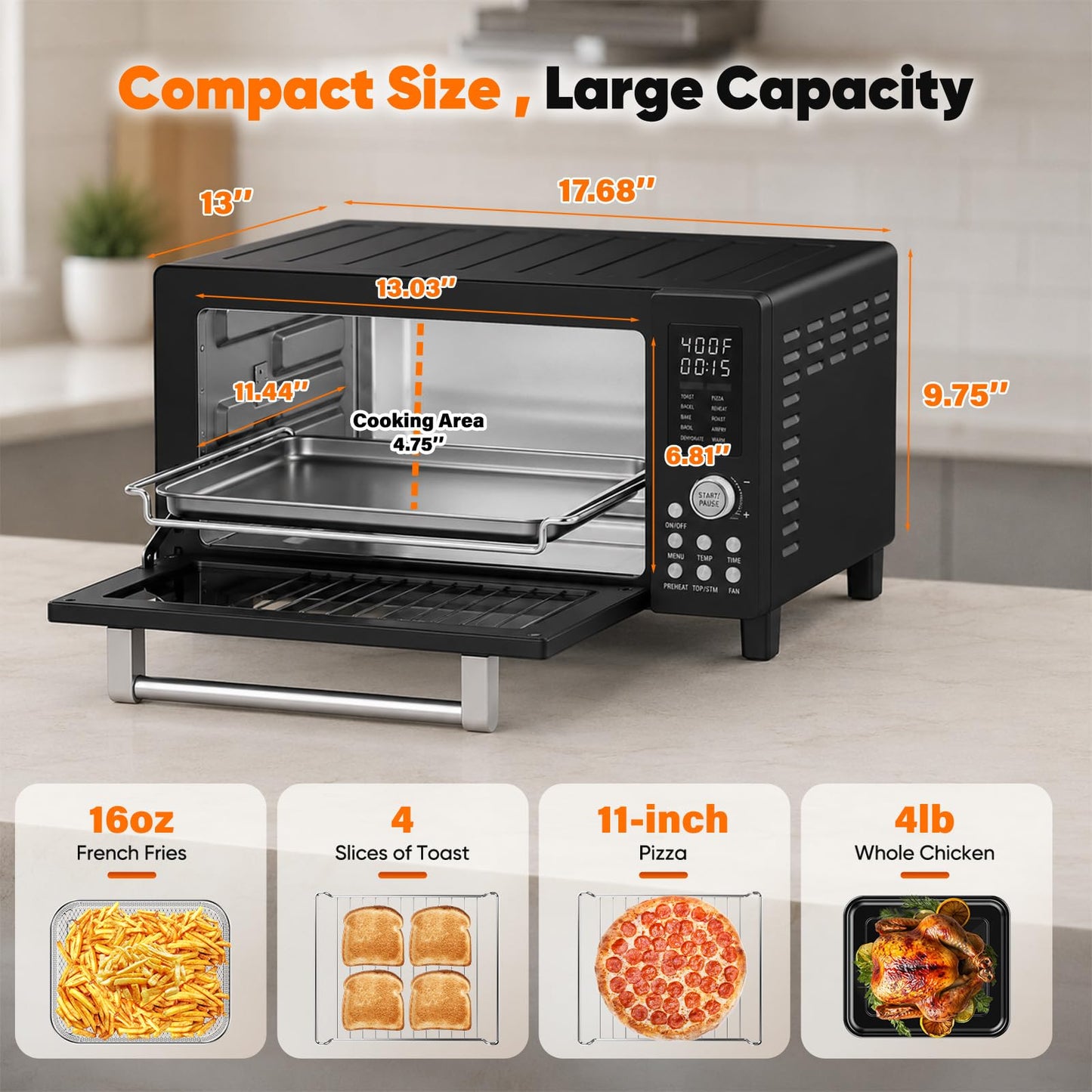 Bravo Pro Convection Air Fryer Combo (Black)