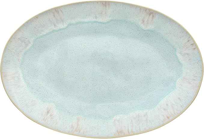 Casafina Ceramic Stoneware 18'' Oval Platter - Eivissa Collection, Sea Blue | Microwave, Dishwasher, Oven & Freezer Safe Dinnerware | Food Safe Glazing | Restaurant Quality Serveware