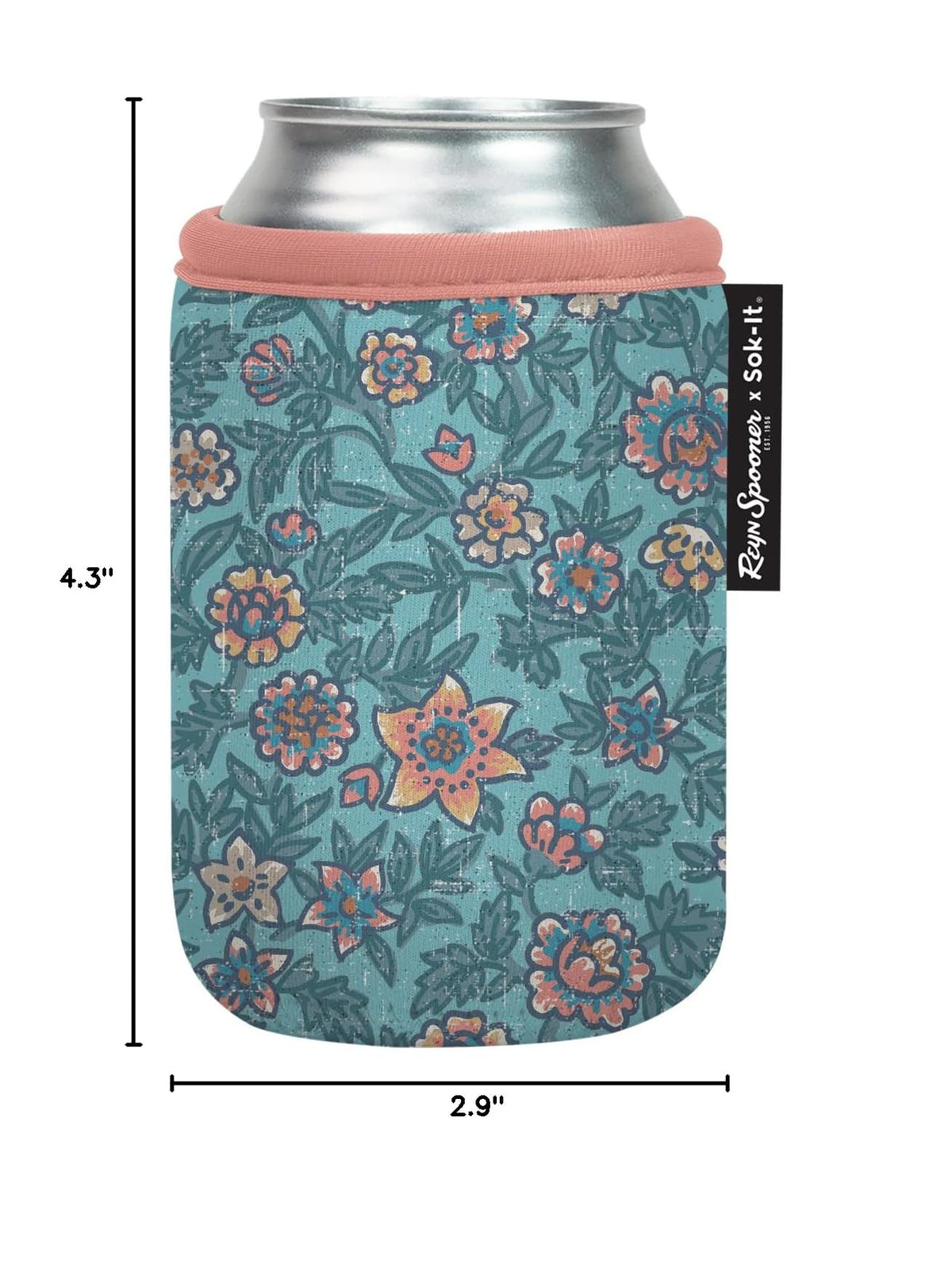 CanSok Sleeve for Beer & Soda Insulated Neoprene Cover (Reyn Spooner Wild Flowers / 12oz Can Sleeve)