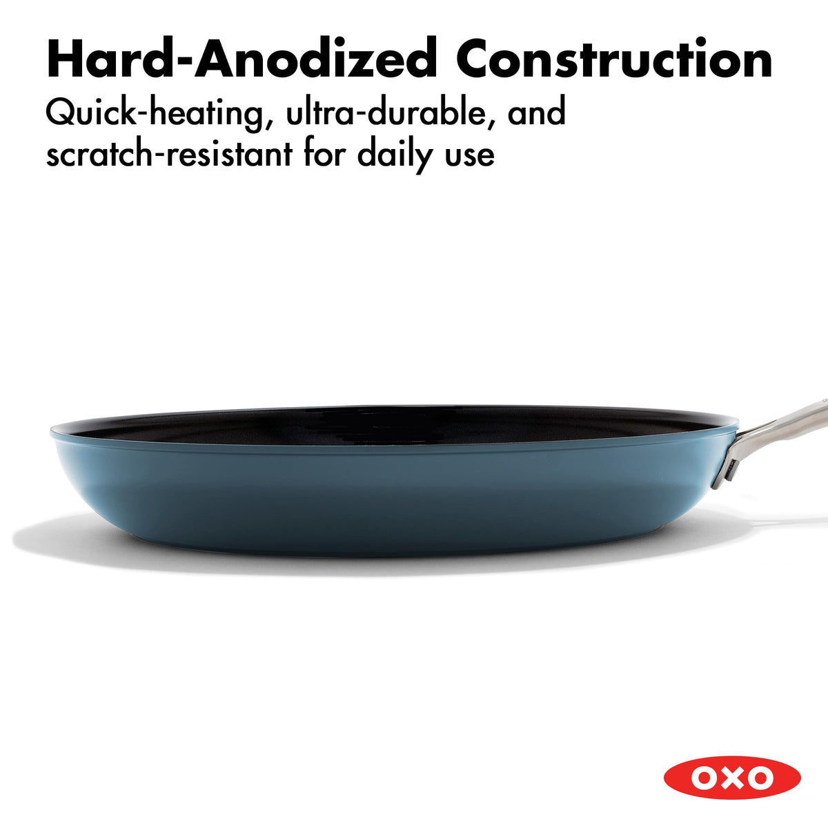 Enhanced 12” Nonstick Frying Pan Skillet with Lid (12" Frying Pan Skillet with Lid / Storm Blue)