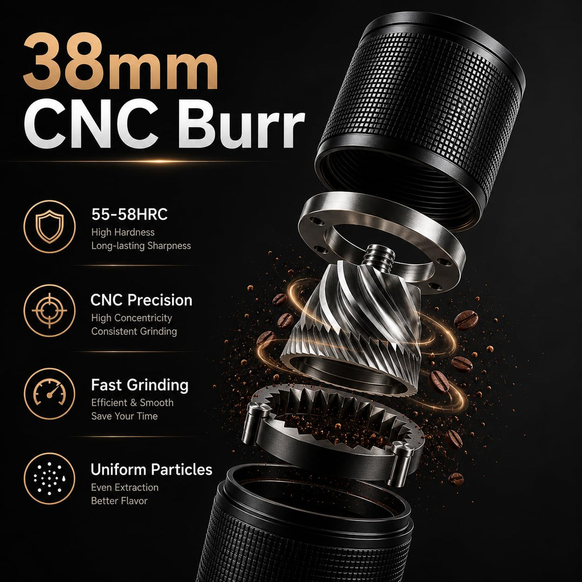 C38 Manual Coffee Grinder (Black)