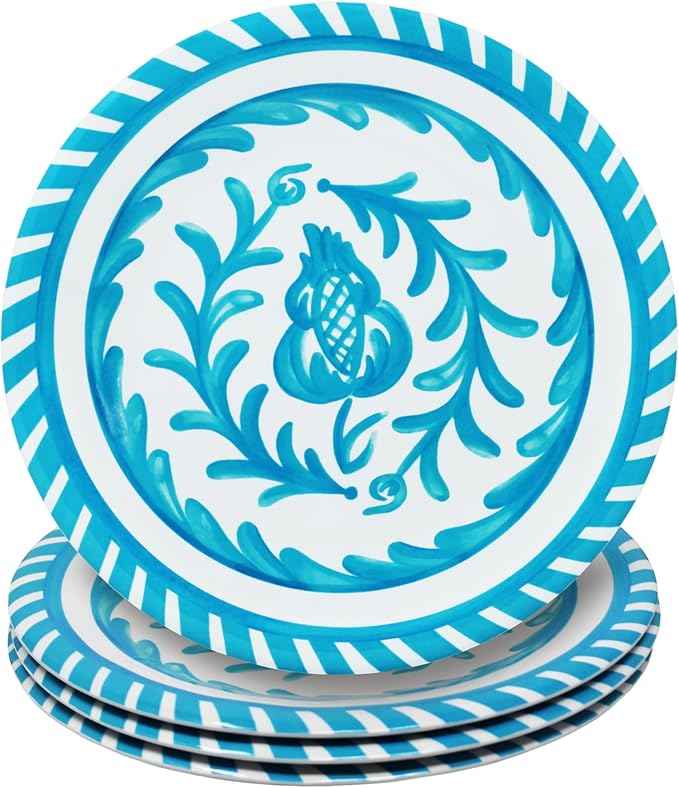Le Cadeaux Luxury Melamine 18 Piece Dinnerwear Set, Service for 6,Sicily Teal