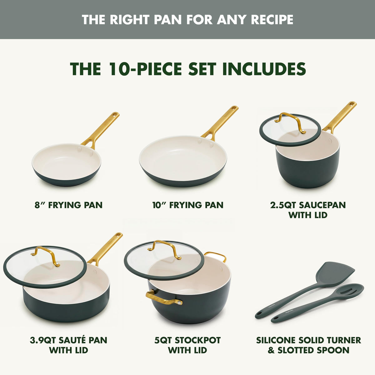 Nonstick Reserve Pro 10 Piece Cookware Set (Spruce Green / 10 Piece Cookware Set)