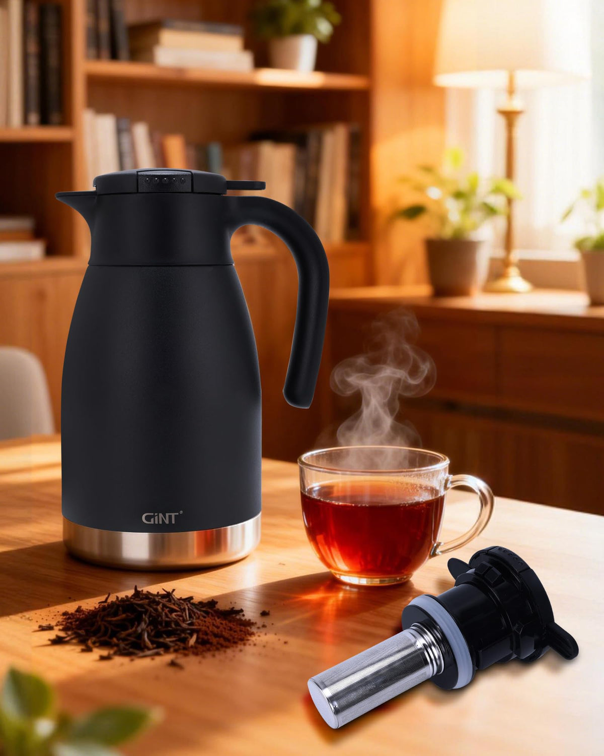 51oz Thermal Coffee Carafe with Infuser (Dark Black / 50.7 Ounces)