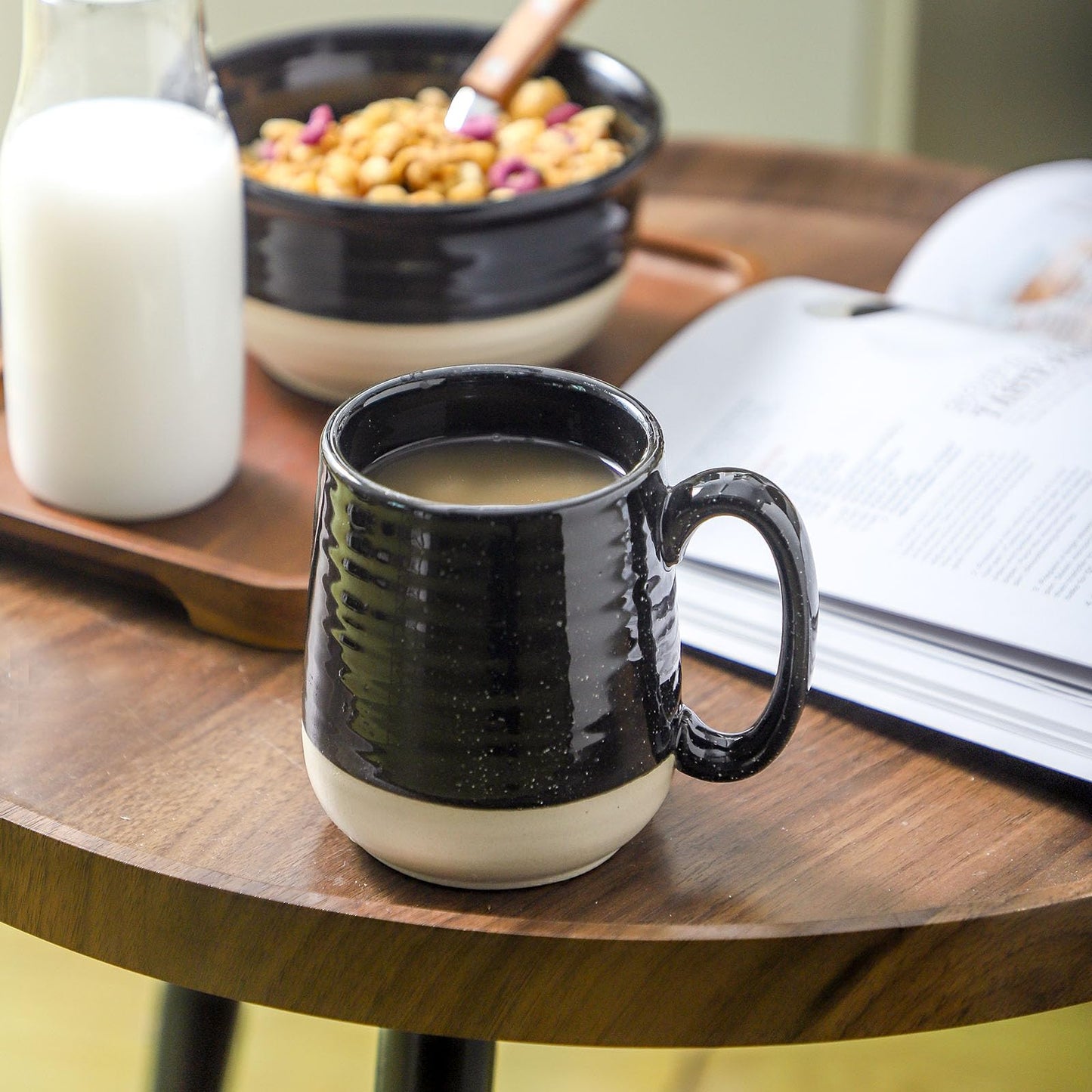 Coffee Mugs Ceramic (Black / Set of 6)