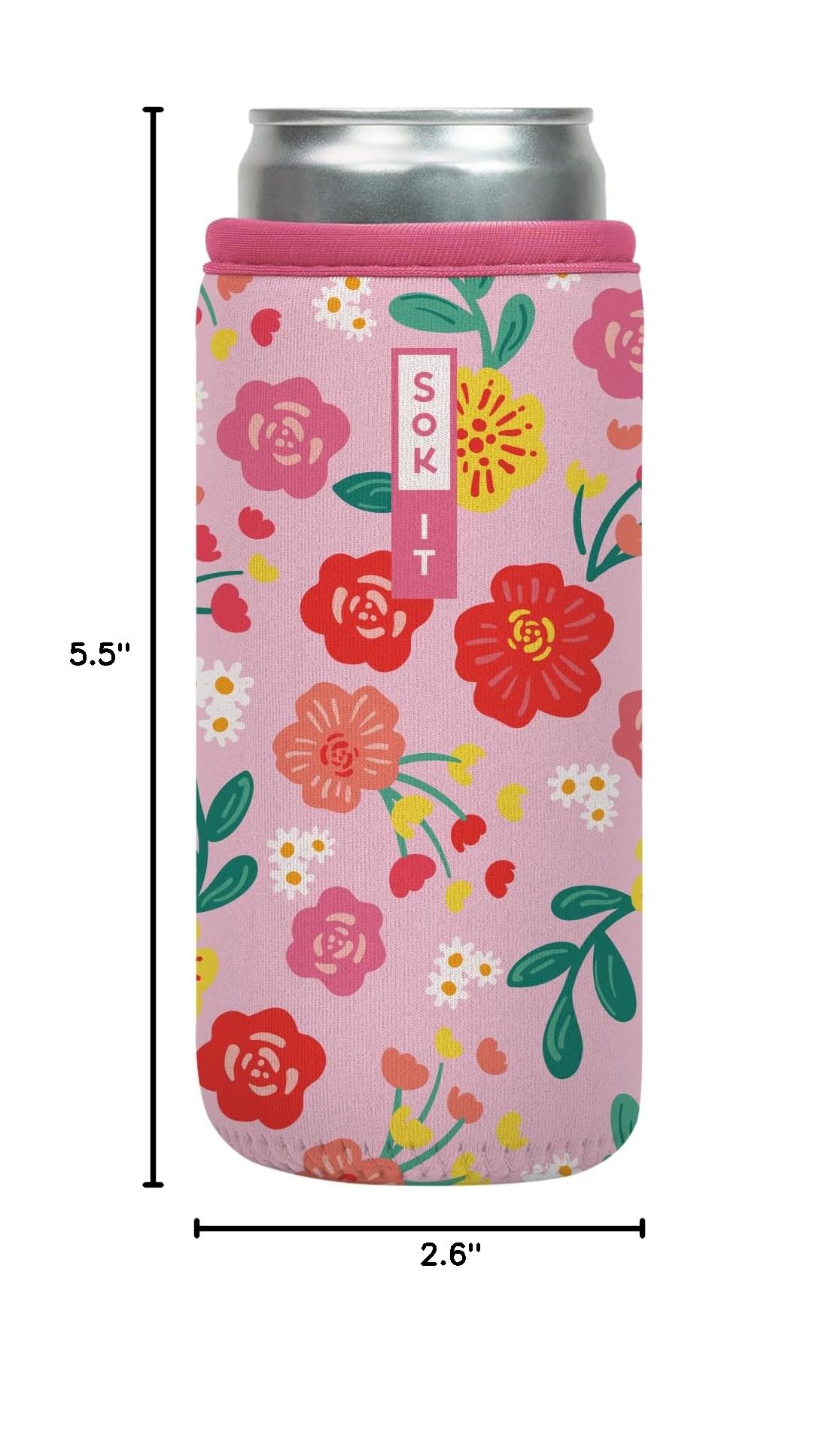 CanSok Sleeve for Beer & Soda Insulated Neoprene Cover (Bloom Your Way / 12oz Slim Can Sleeve)