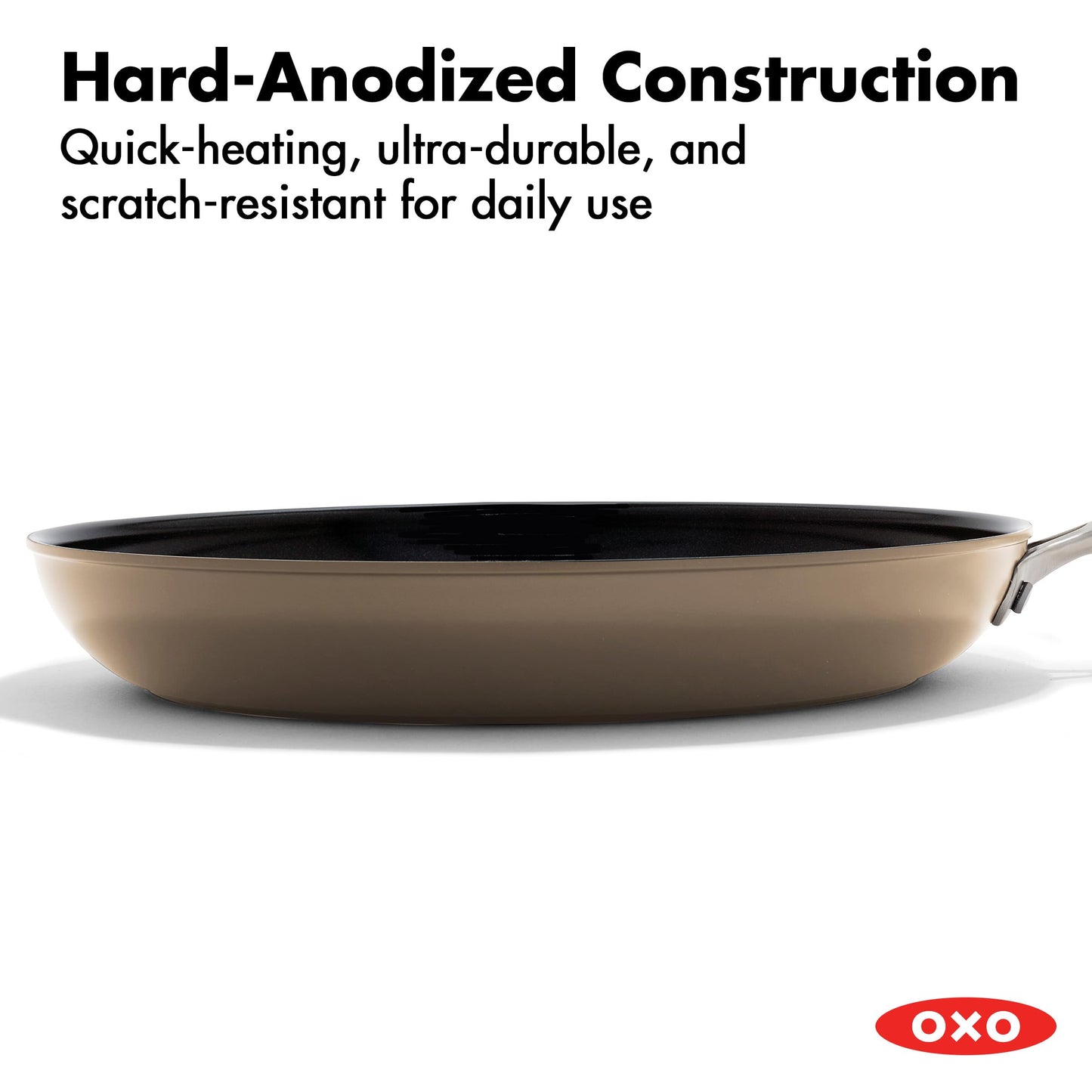 Enhanced 12” Nonstick Frying Pan Skillet (12" Frying Pan Skillet / Biscuit Brown)