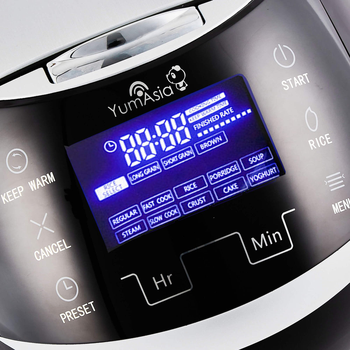 Sakura Rice Cooker with Ceramic Bowl and Advanced Fuzzy Logic (Black and Silver)