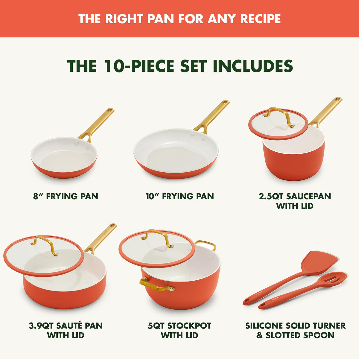 Nonstick Reserve Pro 10 Piece Cookware Set (Harvest Orange / 10 Piece Cookware Set)