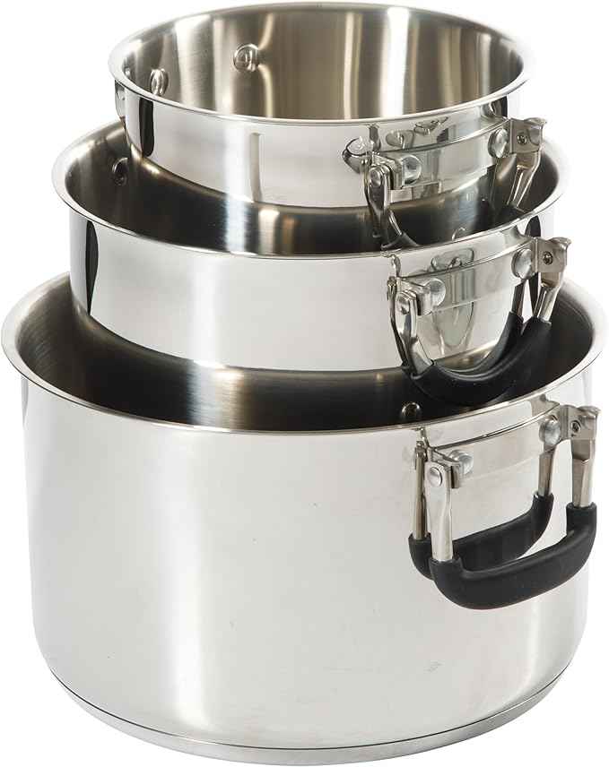 Oster Platinum Silverbolt 6 Piece Stackable Space-Saving Dutch Oven Sauce Pan Cookware Set