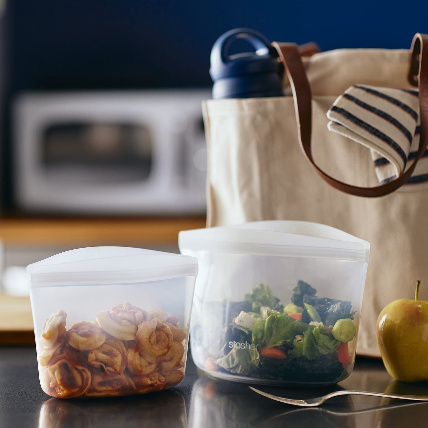 Premium Reusable Silicone Food Storage Bags (Clear / 3-Pack)