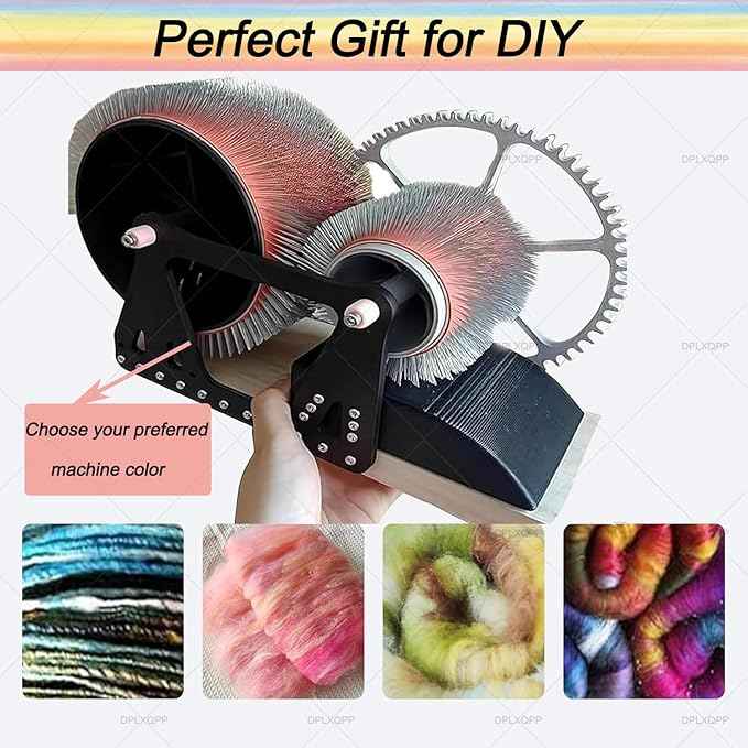 Artisan Fiber Blending Tool,Manual Wool Carder with Stainless Steel Pins,Perfect for Hand Spinning Yarn,Wool Felting & Color Mixing Projects White/Blue
