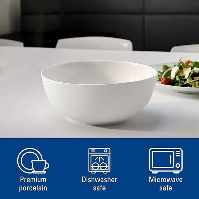 Villeroy & Boch For Me Round Vegetable Bowl, 9 in, Premium Porcelain, White