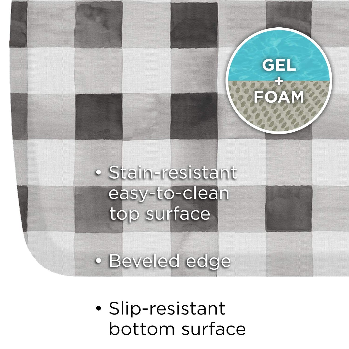 Premium Gel + Foam 3 (36"L x 20"W x 0.8"Th / Farmhouse Onyx)